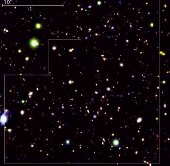 Фотография далеких галактик в видимом диапазоне (телескоп "Хаббл")